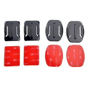 BuySKU73984 ST-10 2pcs Flat & 2pcs Curved Adhesive Mount with 4 Double-sided Adhesive Tapes for GoPro HD HERO /HERO2 /HERO3