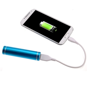 BuySKU74358 2200mAh Lipstick Shaped Power Bank External Battery Charger for iPhone /iPod /Samsung /Nokia (Lake Blue)