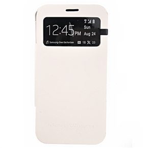 BuySKU74453 4200mAh Backup Battery PU Protective Flip Case with Sleep Function /Card Holder for Samsung Galaxy Mega /i9200 (White)