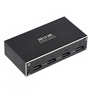 BuySKU74574 BROWAY Aluminum Alloy 5Gbps Super-speed 4-port USB 3.0 Hub Adapter for Laptop /Notebook (Black)