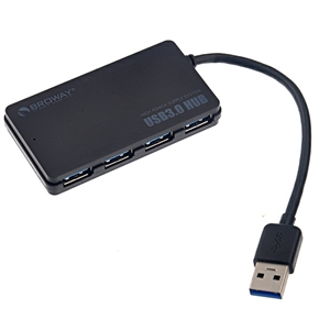 BuySKU74573 BROWAY Ultra-thin 5Gbps Super-speed 4-port USB 3.0 Hub Adapter for Laptop /Notebook (Black)