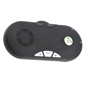 BuySKU74330 C038 Mini Wireless Bluetooth V3.0 Speakerphone Handsfree Car Kit with FM Transmitter /MIC for Mobile Phones /PC (Black)