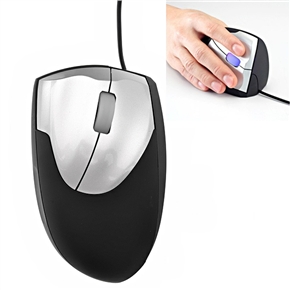 BuySKU74127 Ergonomic Vertical Style 1600DPI USB Wired 3D Optical Mouse for PC /Laptop /Notebook (Black+Silver)