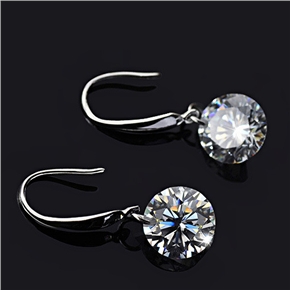 BuySKU74399 Fashion Women 10mm Diamond Crystal Earrings Ear Pendants - One Pair