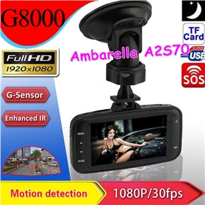 BuySKU74433 G8000 2.7-inch LCD 170-degree Wide Angle FHD 1080P H.264 Car DVR with G-sensor /IR Night Vision /HDMI /AV-out (Black)