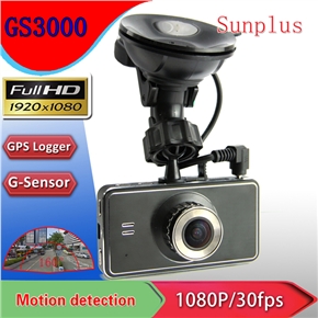 BuySKU74426 GS3000 2.7-inch LCD 160-degree Wide Angle FHD 1080P H.264 Car DVR with GPS Logger /G-sensor /HDMI /Motion Detect (Black)