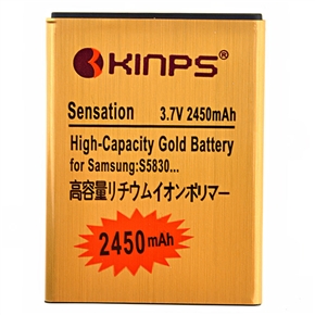 BuySKU74499 KINPS Replacement 3.7V 2450mAh Rechargeable Li-ion Battery for Samsung Galaxy Ace /S5830 (Golden)