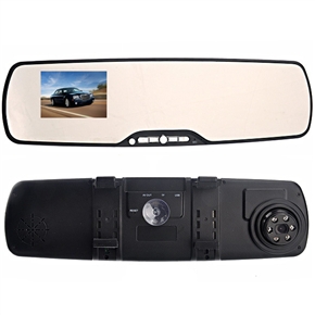BuySKU74536 LD2 2.7-inch TFT-LCD Full HD 10180P Rearview Mirror Car DVR with Bluetooth /G-sensor /AV-out /IR Night Vision (Black)
