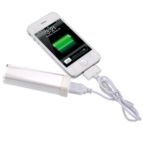 BuySKU66560 Lip Stick Shaped 2200mAh External Emergent Battery Portable Power Bank for iPhone Nokia Cellphone MP3 Camera (White)
