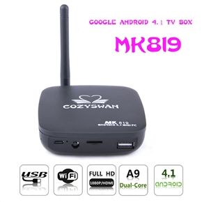 BuySKU74565 MK819 Android 4.1 RK3066 Dual-core 1GB/8GB Android TV Box with WiFi /RJ45-port /Bluetooth /HDMI /AV-out (Black)