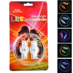 BuySKU74193 Magic Waterproof 3-Mode Ultra-bright LED Luminescent Glowing Flashing Shoelaces - One Pair (White+Colorful Light)