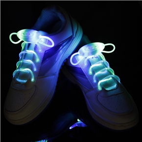 BuySKU74367 Novelty Weatherproof Washable 3-Mode LED Glowing Flashing Shoelaces - One Pair (Blue & Green Light)
