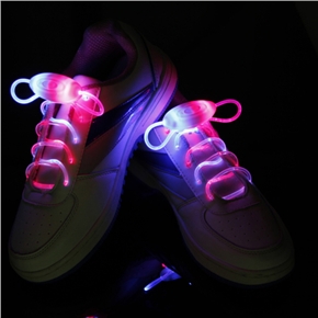BuySKU74368 Novelty Weatherproof Washable 3-Mode LED Glowing Flashing Shoelaces - One Pair (Blue & Pink Light)
