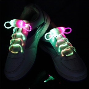 BuySKU74359 Novelty Weatherproof Washable 3-Mode LED Glowing Flashing Shoelaces - One Pair (Green & Pink Light)