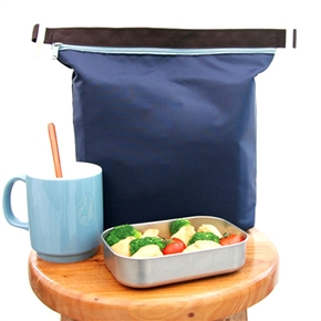 BuySKU74210 Portable Multifunctional Zippered Lunch Pouch Insulated Cooler Bag Handbag (Dark Blue)