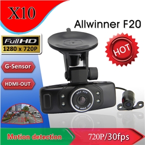 BuySKU74418 X10 1.5-inch LCD 120-degree Wide Angle HD 720P H.264 Car DVR with External Lens /G-sensor /Night Vision /HDMI /AV-out