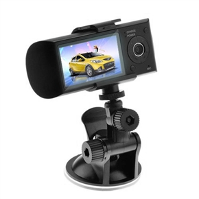 BuySKU74355 X3000 2.7-inch TFT-LCD Dual Camera Lens HD 720P Car DVR Video Recorder with G-sensor /GPS Logger /TV-out /TF Slot