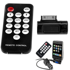 BuySKU74601 3-in-1 In-car FM Transmitter & Remote Controller & Car Charger Set for iPhone 3GS /iPhone 4 /iPhone 4S /iPad /iPod
