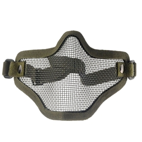 BuySKU74705 Cool Outdoor Sports Steel Mesh Half Face Protective Mask with Adjustable Elastic Headband (Army Green)