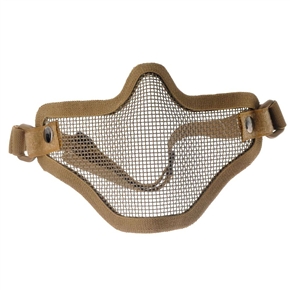 BuySKU74706 Cool Outdoor Sports Steel Mesh Half Face Protective Mask with Adjustable Elastic Headband (Khaki)