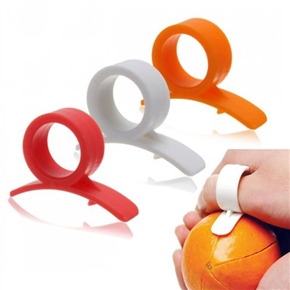 BuySKU74698 Durable Ring-shaped Plastic Orange Lemon Opener Peeler Slicer Citrus Fruit Skin Remover - 2 pcs/set (Random Color)