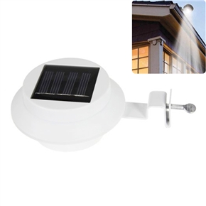 BuySKU74697 Eco-friendly Solar Powered 3 LED Fence Light Gutter Lamp Door Light Outdoor Garden Light (Pure White Light)