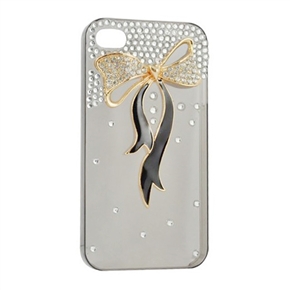 BuySKU74593 Fashion 3D Bowknot Style Rhinestones Decor Hard Protective Back Case Cover for iPhone 4 /iPhone 4S