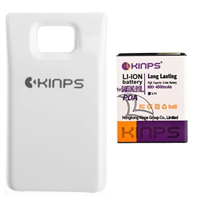BuySKU74629 KINPS 3.7V 4500mAh Thick Rechargeable Li-ion Battery with Hard Battery Back Case for Samsung Galaxy S II /i9100 (White)