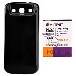 BuySKU74635 KINPS 3.8V 5500mAh Thick Rechargeable Li-ion Battery with Hard Battery Back Case for Samsung Galaxy S III /i9300 (Black)