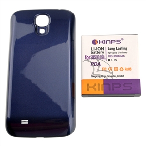 BuySKU74626 KINPS 3.8V 6300mAh Thick Rechargeable Li-ion Battery with Battery Back Case for Samsung Galaxy S IV /i9500 (Dark Blue)