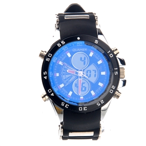 BuySKU74797 QUAMER SD-1103 Dual-time Men's Digital Quartz Sports Wrist Watch with Silicone Band /Alarm /Calendar (Orange)