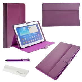 3-in-1 Universal Folding PU Flip Case Cover Stand Set for 10.1-inch Tablet PC (Purple)