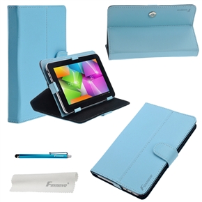 3-in-1 Universal Folding PU Flip Case Cover Stand Set for 7-inch Tablet PC (Sky-blue)