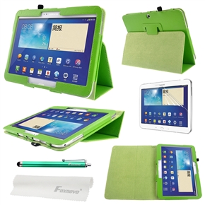 4-in-1 Litchi Texture Smart PU Flip Case Cover Stand Set for Samsung Galaxy Tab 3 10.1 P5200/P5210 (Green)