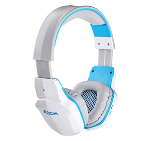 EACH B3505 Wireless NFC Bluetooth Stereo Gaming Headphone Headset with Mic for iPhone /iPad /Samsung /HTC /Cellphones /Tablets /PC /MP3 (White+Blue)