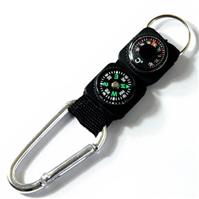 3-in-1 Multifunctional Mountaineering Buckle with Compass and Thermometer