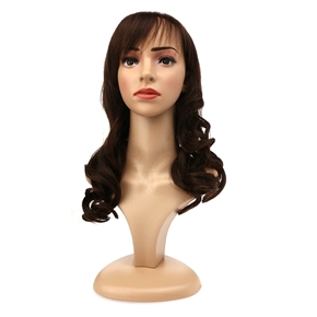 NUOLUX TCJ89010F 23-inch Fashion Women’s Girls Long Curly Wavy High Temperature Fiber Synthetic Wig Hair Pieces Hair Extension with Bangs /Built-in Adjustable Hair Cap