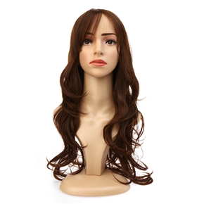 NUOLUX TCJ89023 30-inch Fashion Women’s Girls Long Curly Wavy High Temperature Fiber Synthetic Wig Hair Pieces Hair Extension with Bangs /Built-in Adjustable Hair Cap