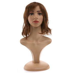 NUOLUX TDJ88001C 12-inch Fashion Women’s Girls Short Curly Wavy High Temperature Fiber Synthetic Wig Hair Pieces Hair Extension with Bangs /Built-in Adjustable Hair Cap (Brown)