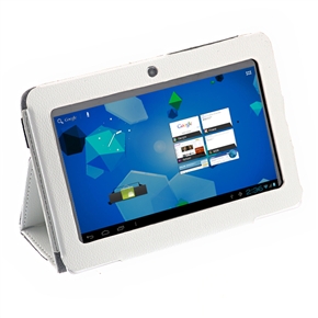 Durable PU Protective Case Cover with Stand & Elastic Strap for Q88 /Q8 7-inch Tablet PC (White)