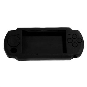 Nonslip Silicone Case Durable Skin Cover for PSP2000 PSP3000 Console (Black)