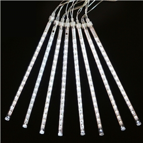 20 Inches 8 Tubes Meteor Shower Rain Lights Waterproof Xmas Decoration Falling String Lights for Wedding Party Christmas with EU Plug (White Light)