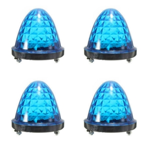 4pcs 12-24V 16-LED Truck Van Car Side Marker Trailer Light Lamp Indicator (Blue)