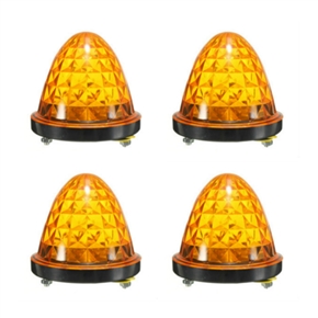 4pcs 12-24V 16-LED Truck Van Car Side Marker Trailer Light Lamp Indicator (Yellow)