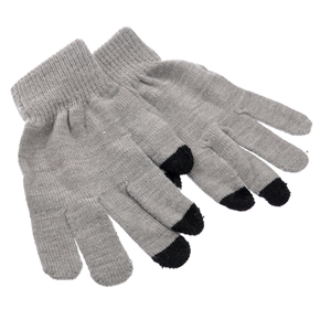 Universal 3-finger Capacitive Screen Touching Gloves Warm Gloves - One Pair (Grey)