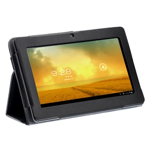 BuySKU68482 Durable PU Protective Case Cover Skin with Stand for Q88 Q8 7-inch Tablet PC (Black)