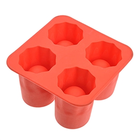 BuySKU62266 Ice Shot Glass Mold Lattice Ice Shooter Glass Maker (Red)