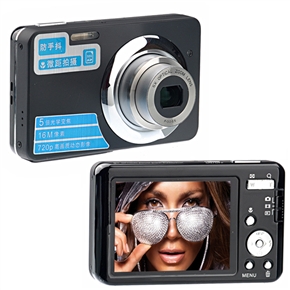 BuySKU69216 570 2.7-inch TFT-LCD 5X Optical Zoom 9.0MP CMOS Anti-shake HD 720P Digital Camera with TV-out /SD Card Slot (Black)