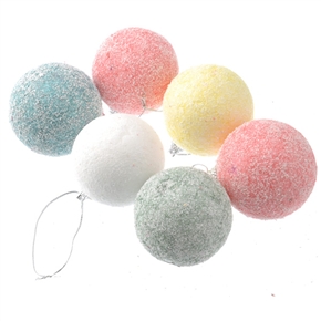 BuySKU69013 6CM Colorful Foam Snowball Shaped Pendant Christmas Decoration - 6 pcs/set