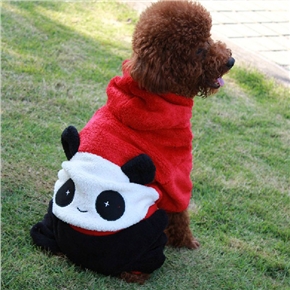 BuySKU68975 Casual Autumn Winter Happy Panda Pattern Pet Dog Four-feet Hooded Coat Jumpsuit - Size L